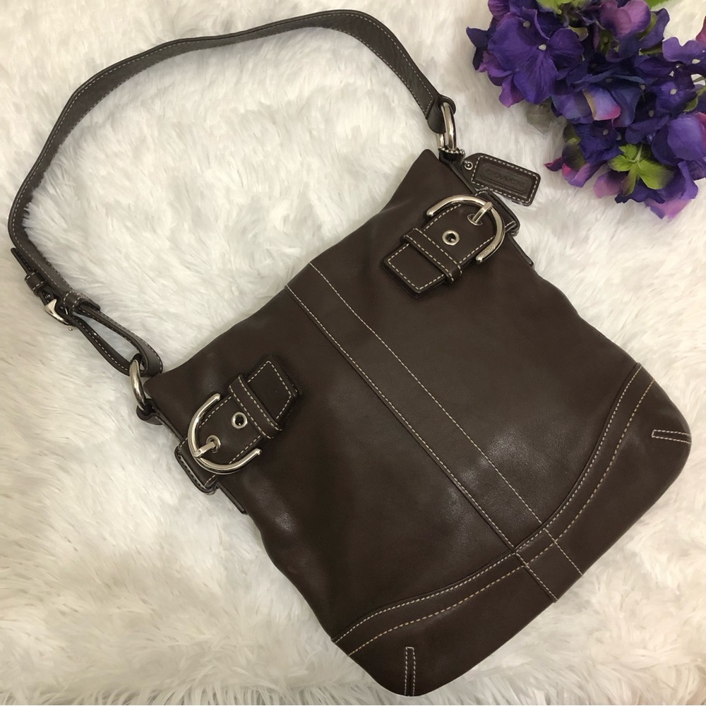 COACH Vintage soho Slim Duffle leather shoulder bag #1453 - Picture 7 of 14